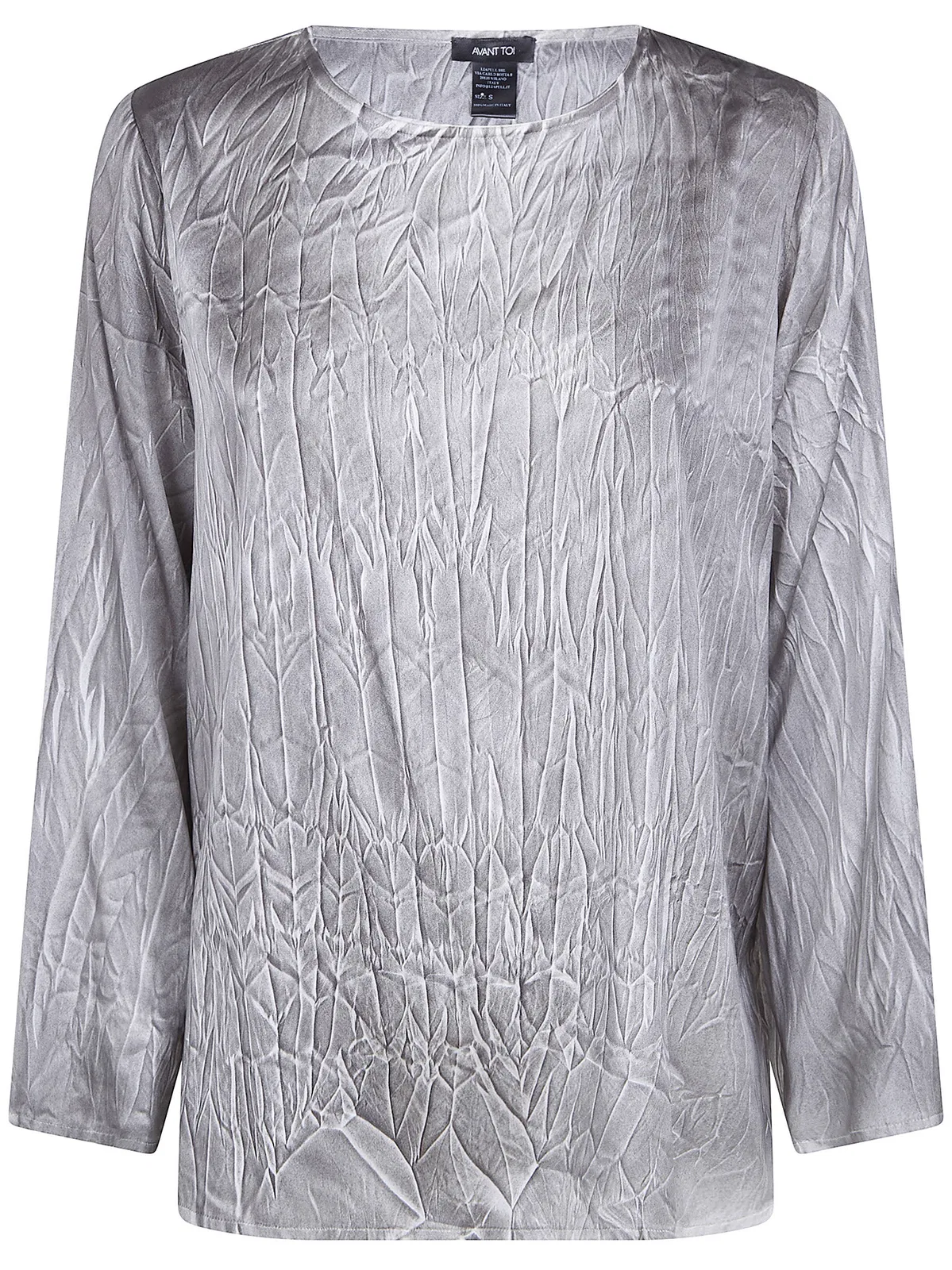 Avant Toi Crumpled Effect Stretch Silk Blouse