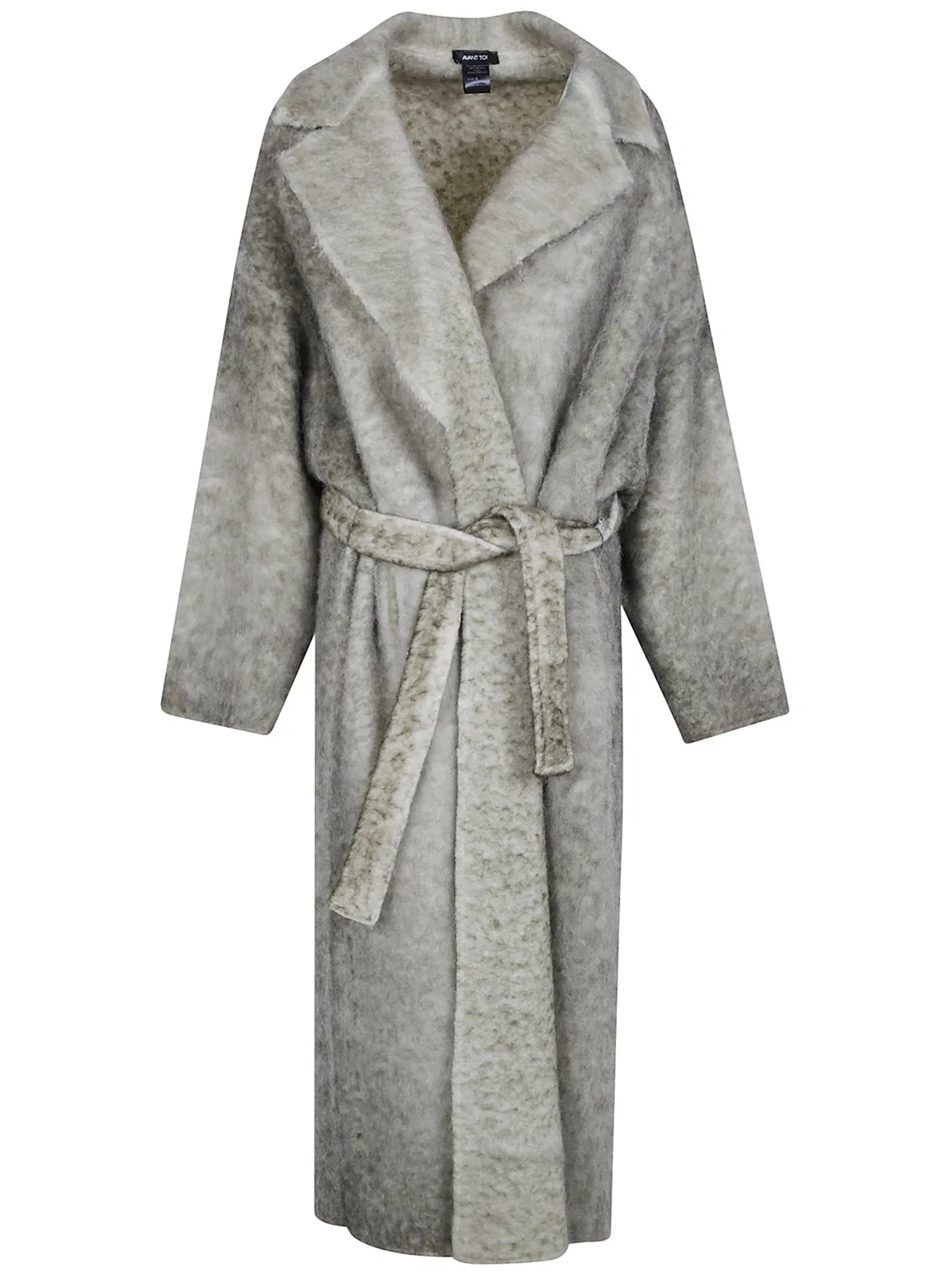 Avant Toi Hand Painted Alpaca Over Coat With Belt