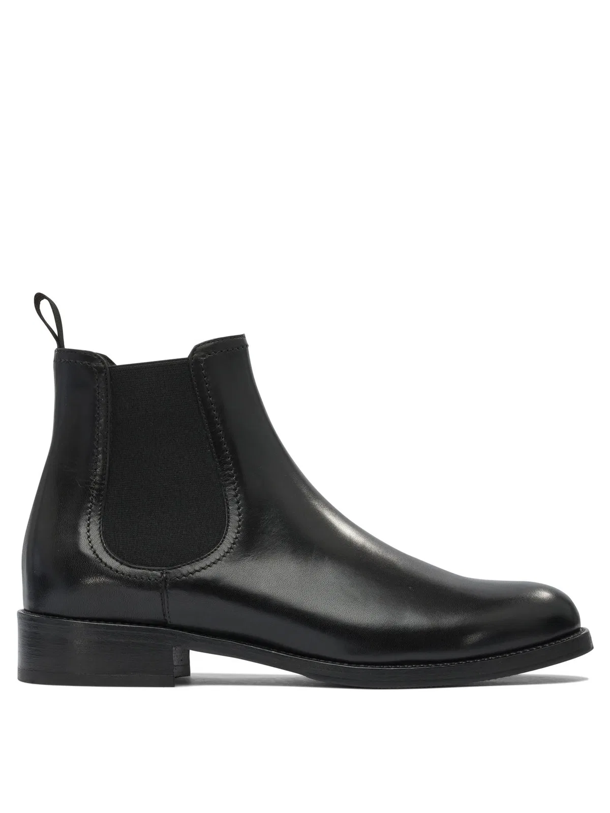 Maretto Black Leather Ankle Boots