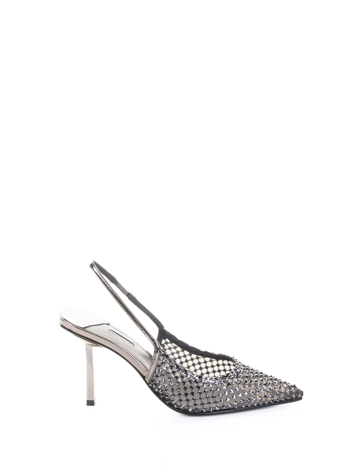 Le Silla Gilda Slingback With Mesh And Crystals