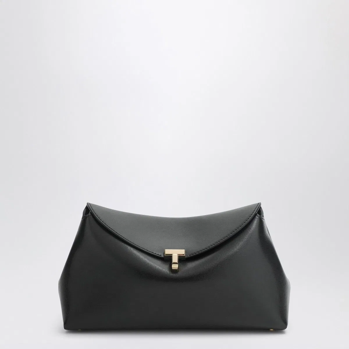 Toteme Black Leather Tlock Clutch Bag