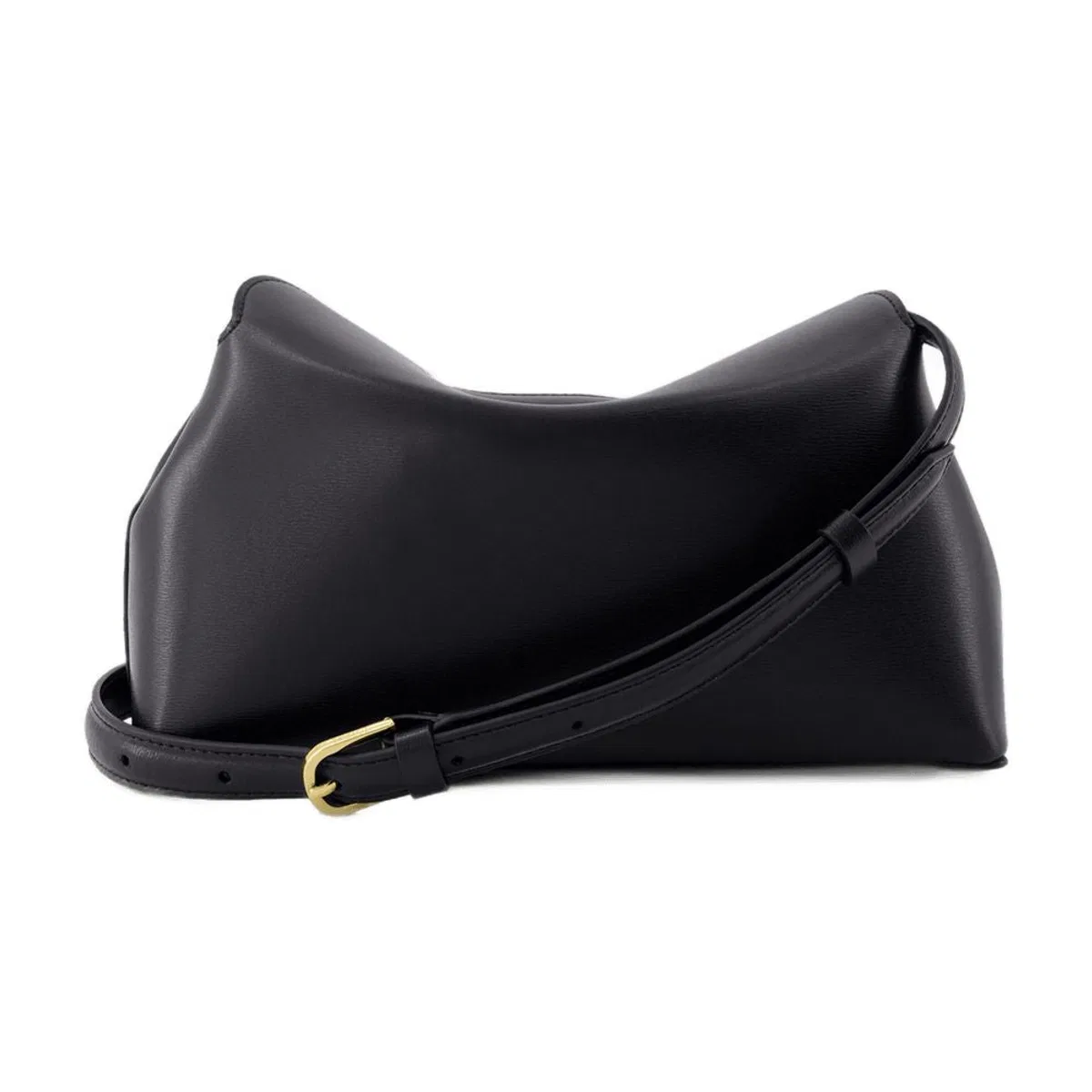 Toteme Black Leather Tlock Clutch Bag