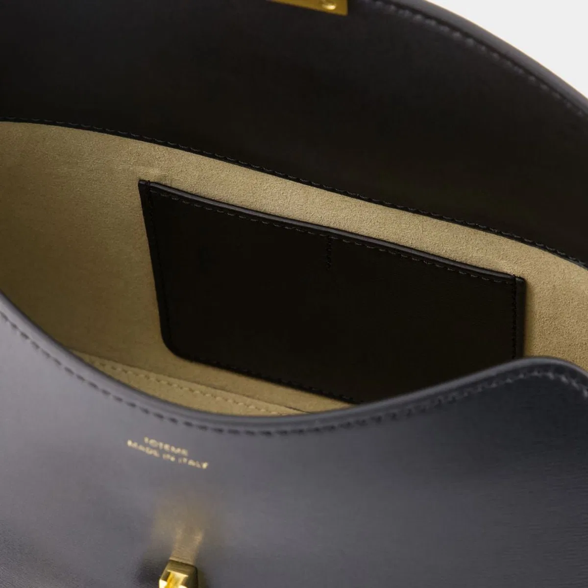 Toteme Black Leather Tlock Clutch Bag