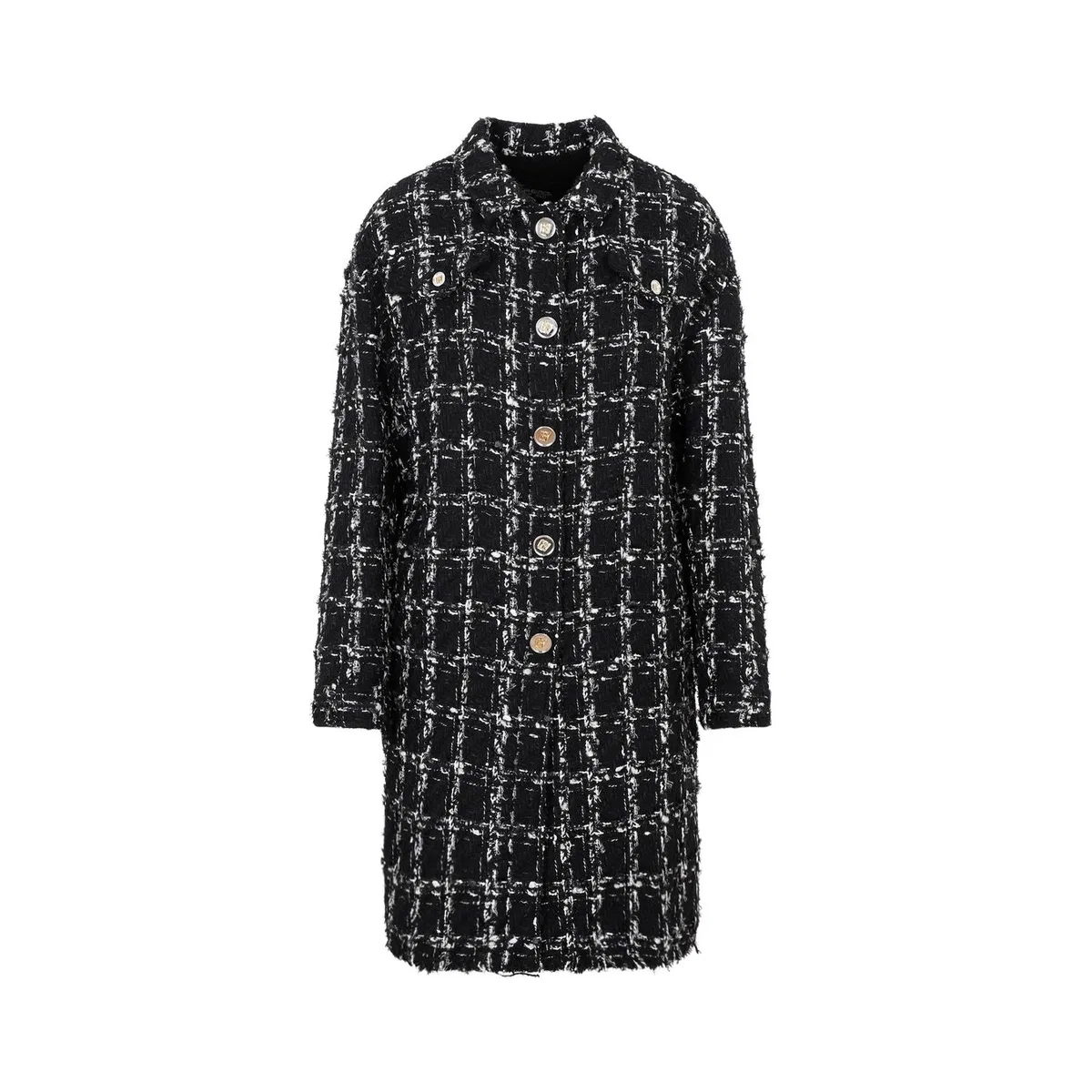 Giambattista Valli Checked Bouclé Coat