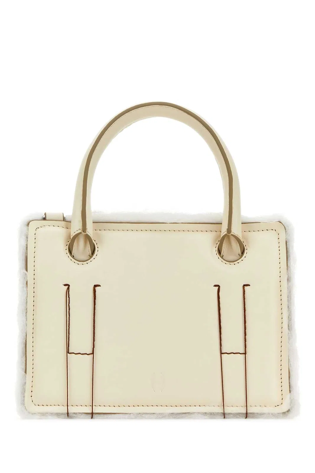 Dentro Ivory Leather Mini Otto Handbag