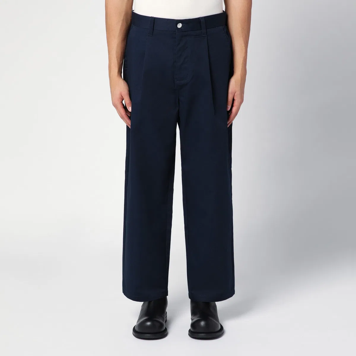 New amsterdam surf association Navy Blue Cotton Blend Trousers