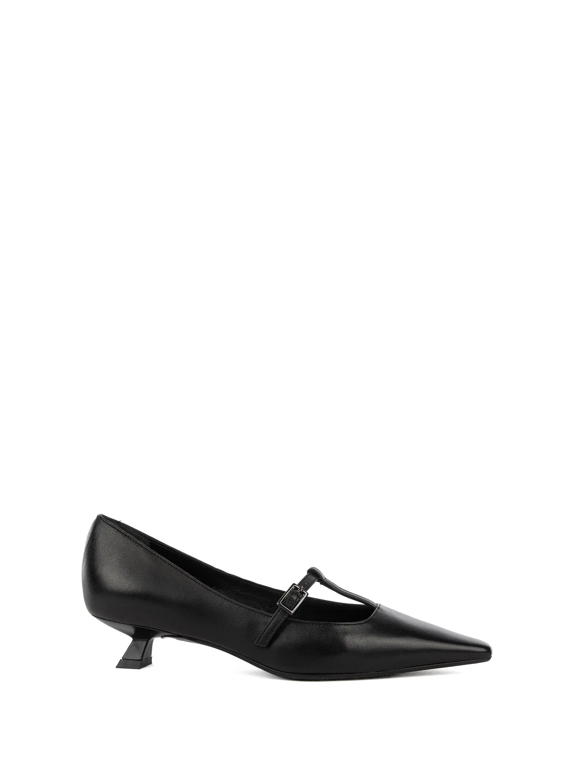 Chantal Decollette Black With Strap, In Black Le