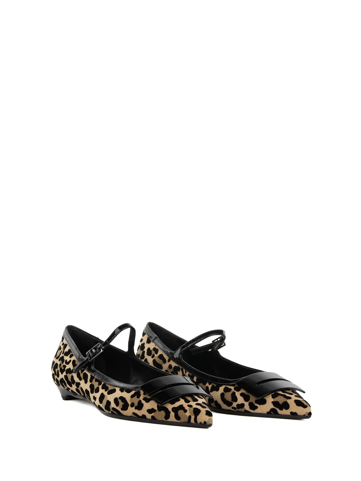 Chantal Ballerina Spotted Suede With Strap And H