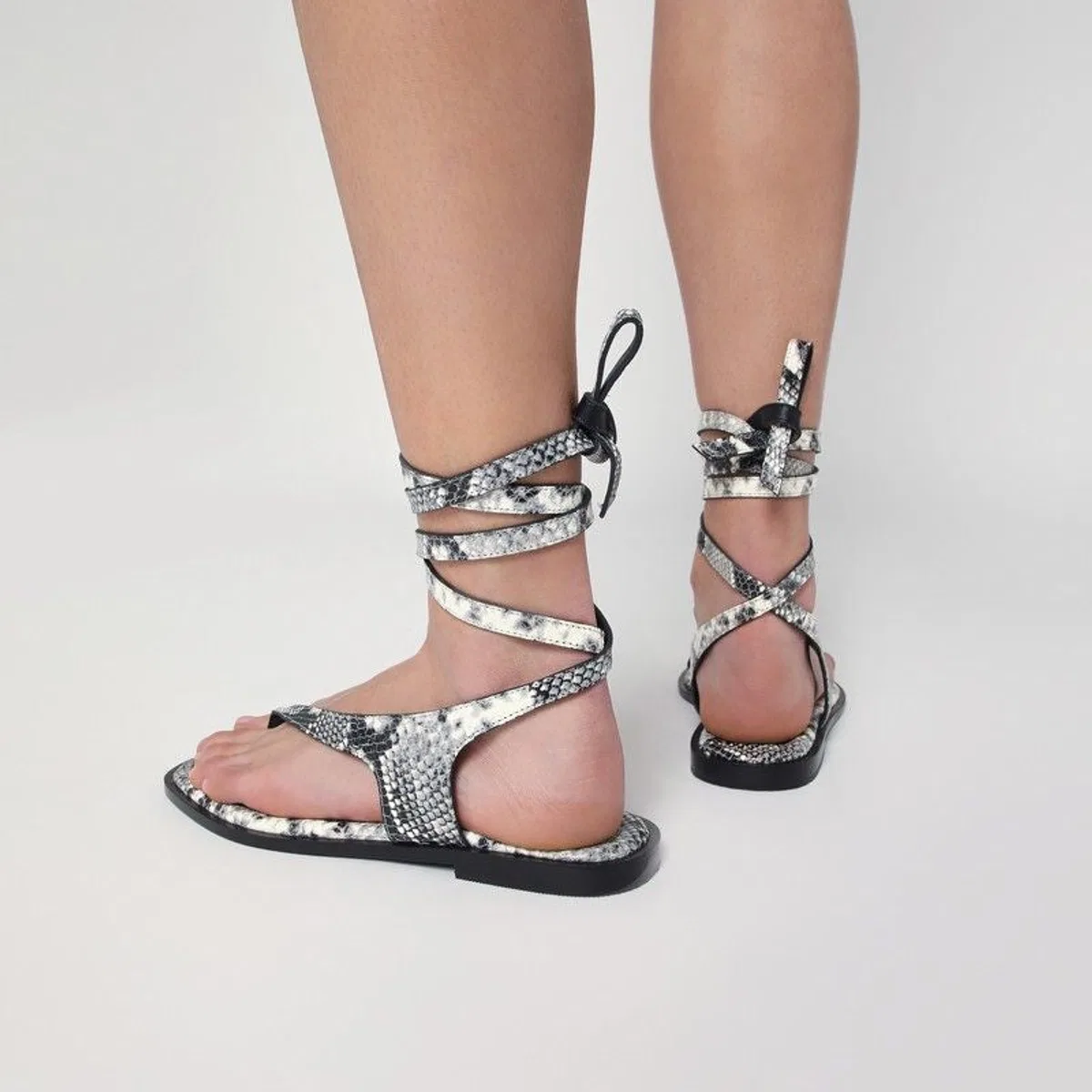 A.Emery The Heidi Sandals Snake-Effect In Leathe