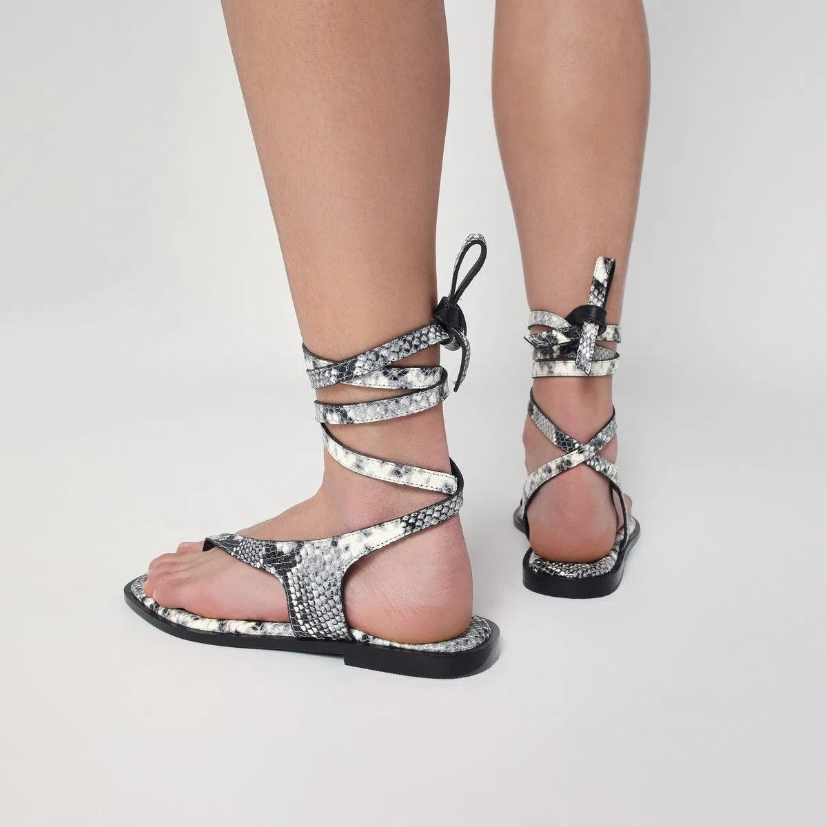 A.Emery The Heidi Sandals Snake-Effect In Leathe