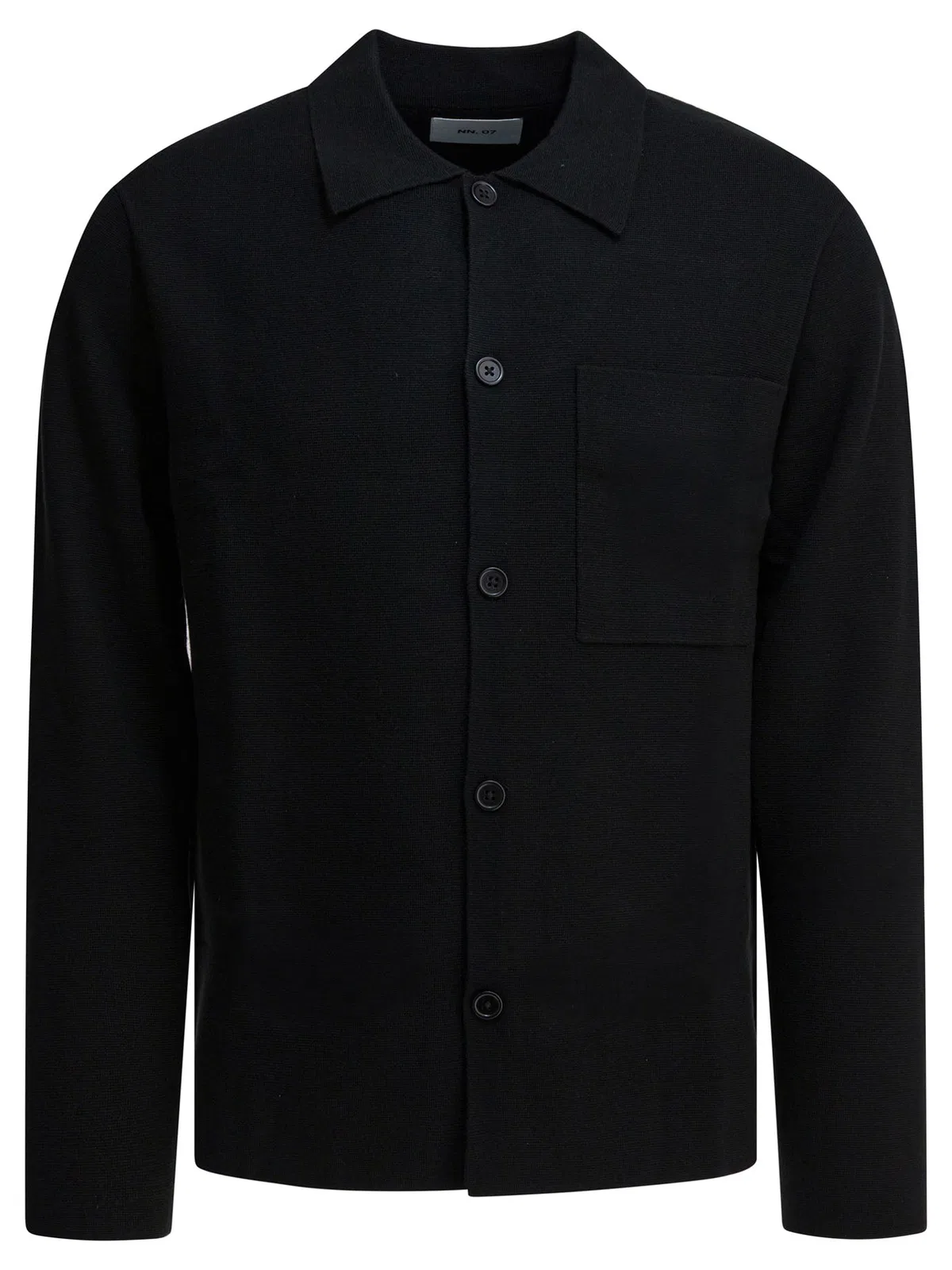 Nn07 Black Wool Acrylic Blend Polo Shirt