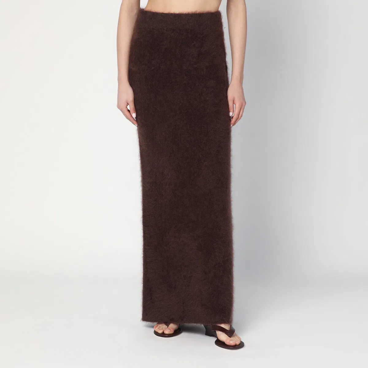 Soft Goat Long Mocha-Coloured Brushed Cashmere Ski