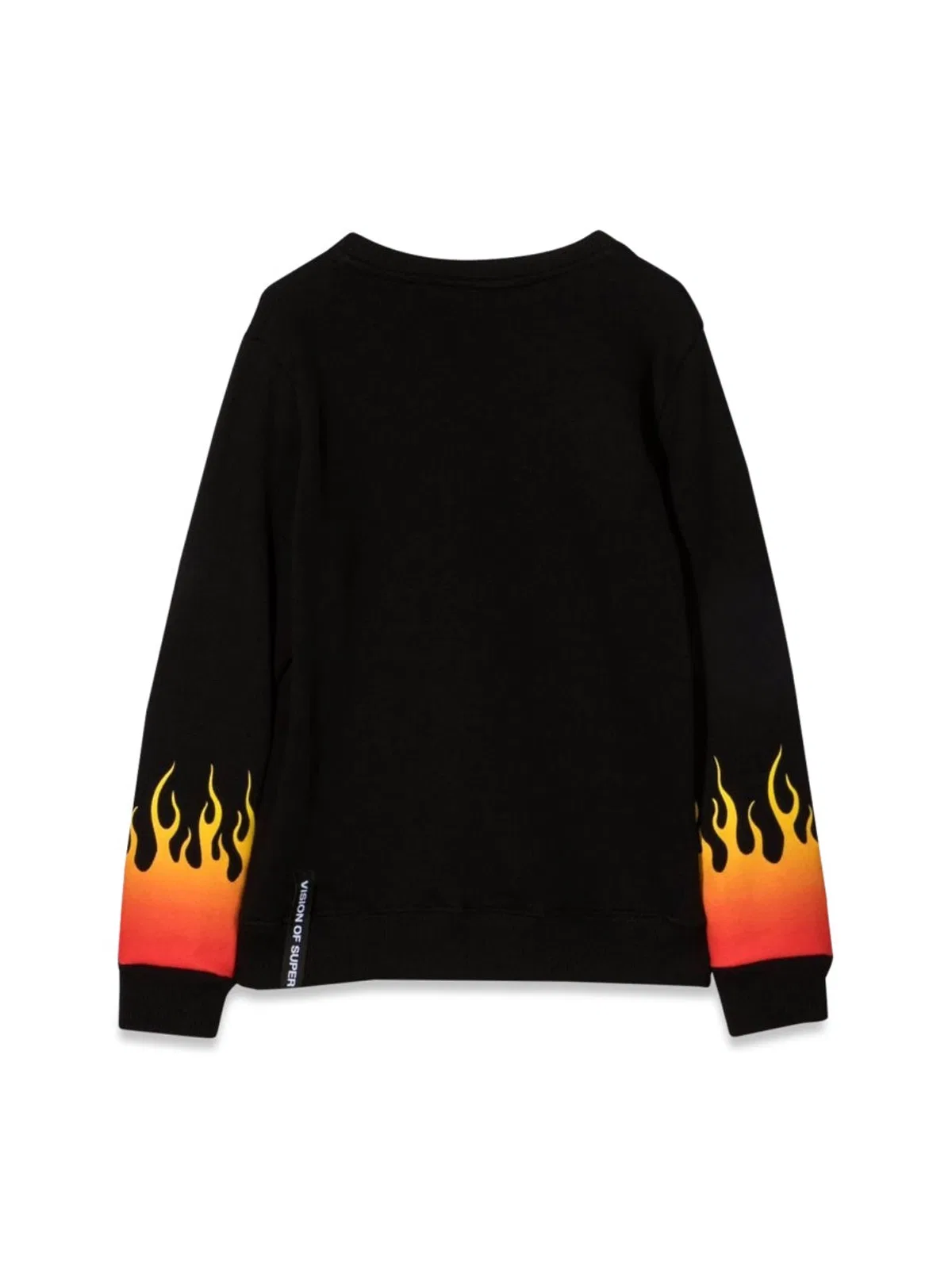 Vision Of Super Black Crewneck With Red Shaded Flames