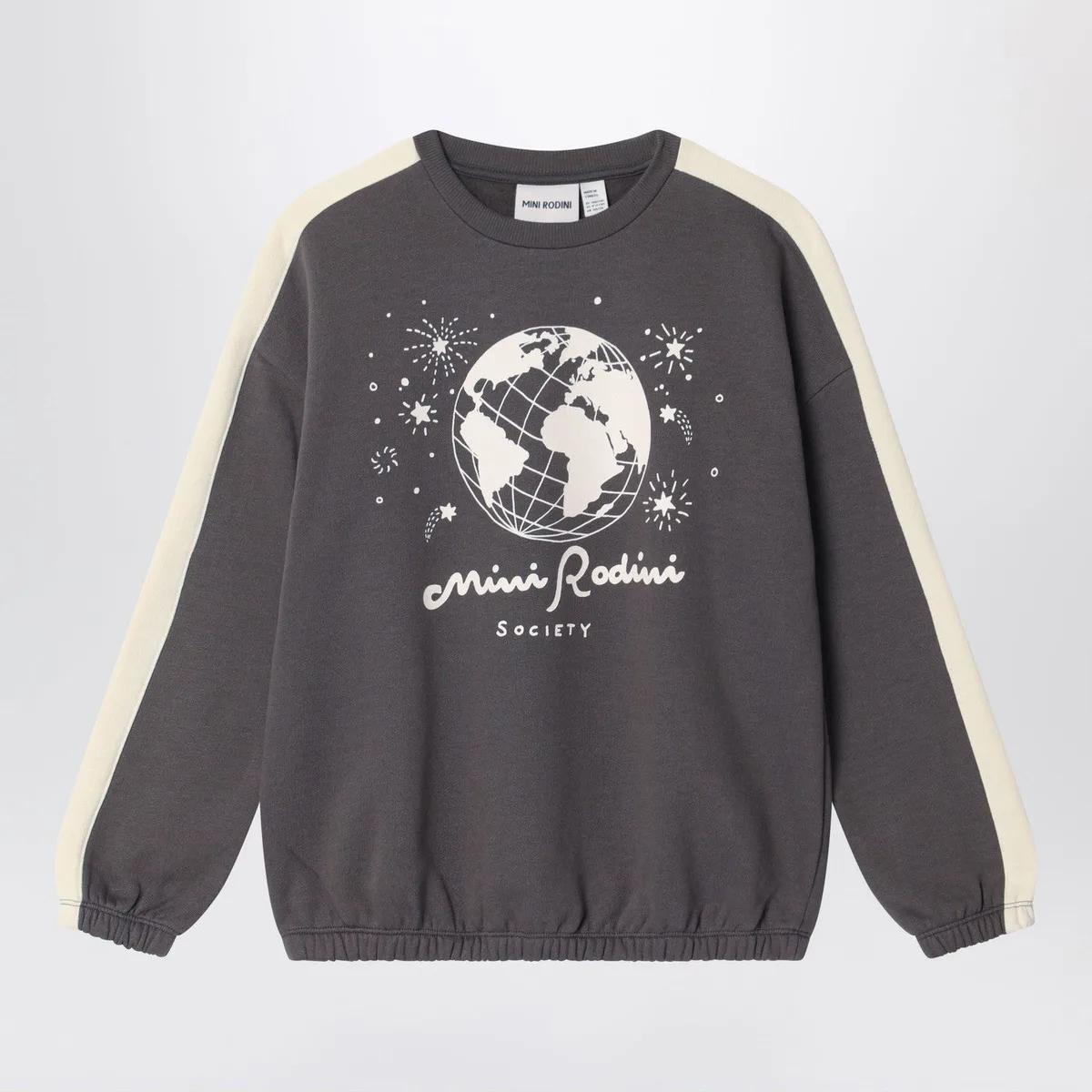 Mini rodini Grey Sweatshirt In Organic Cotton