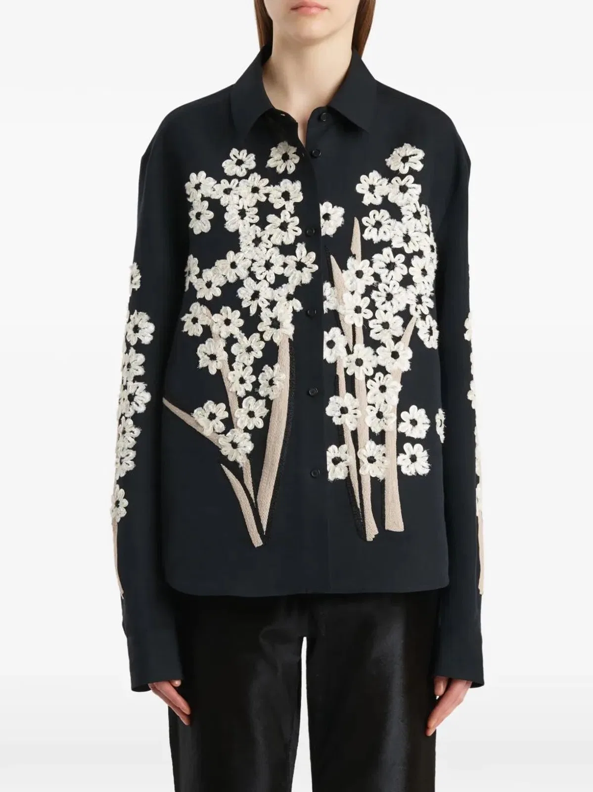 Khaite Argo Flowers Black Shirt
