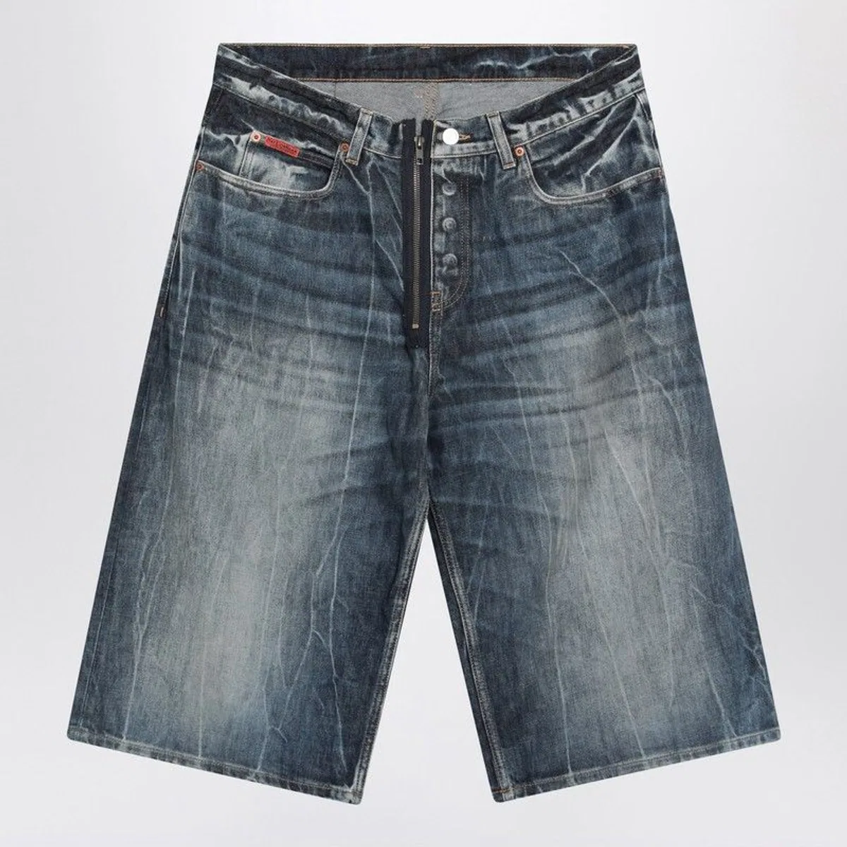 Martine rose Bermuda In Denim Blu Acid