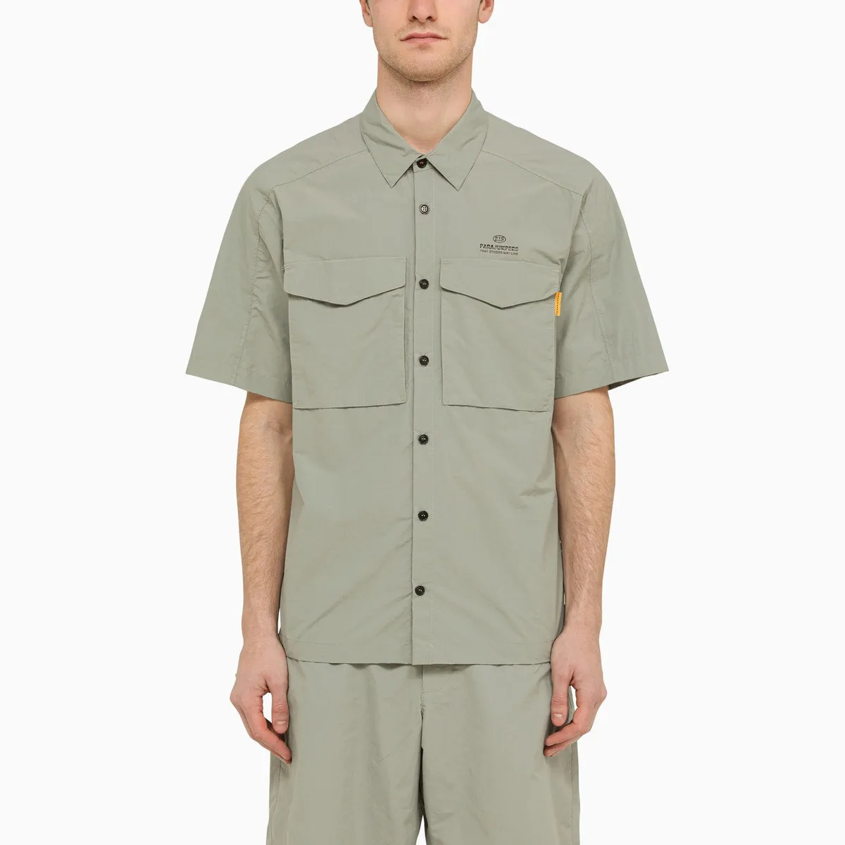Parajumpers Shadow Grey Pete Shirt In Nylon And Cott