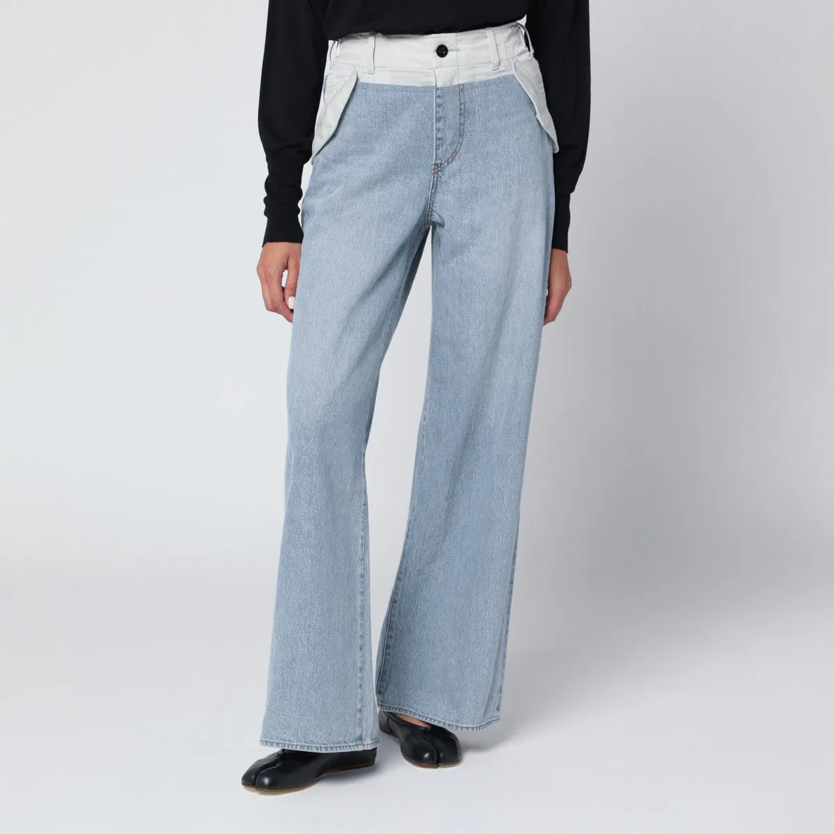 Sacai Blue/Light Grey Two-Tone Jeans