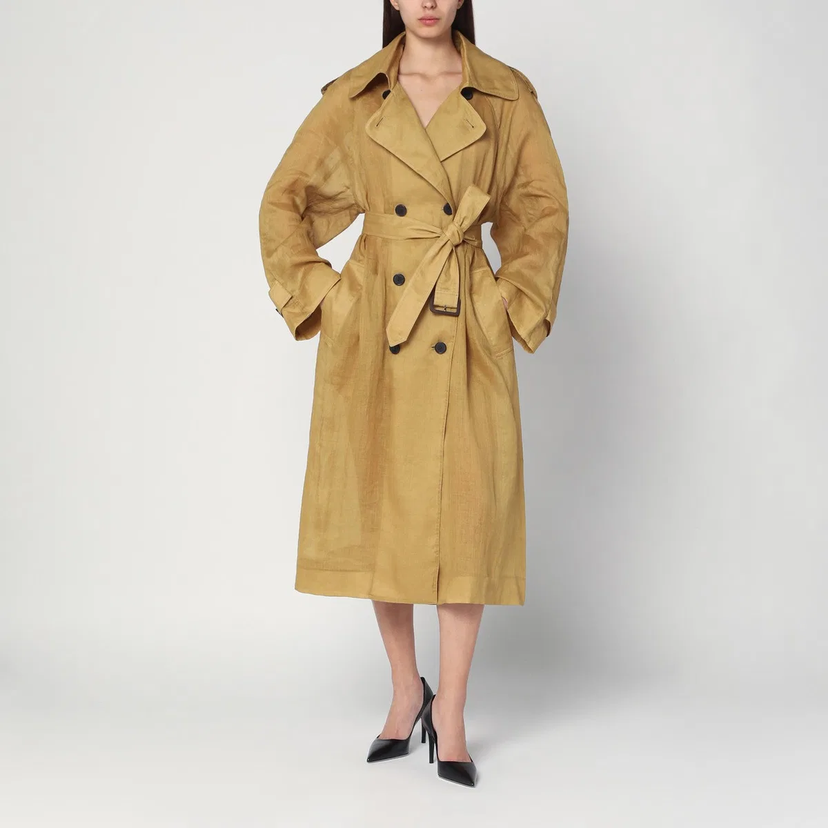 Mkdt studio Double-Breasted Cici Trench Coat In Rami