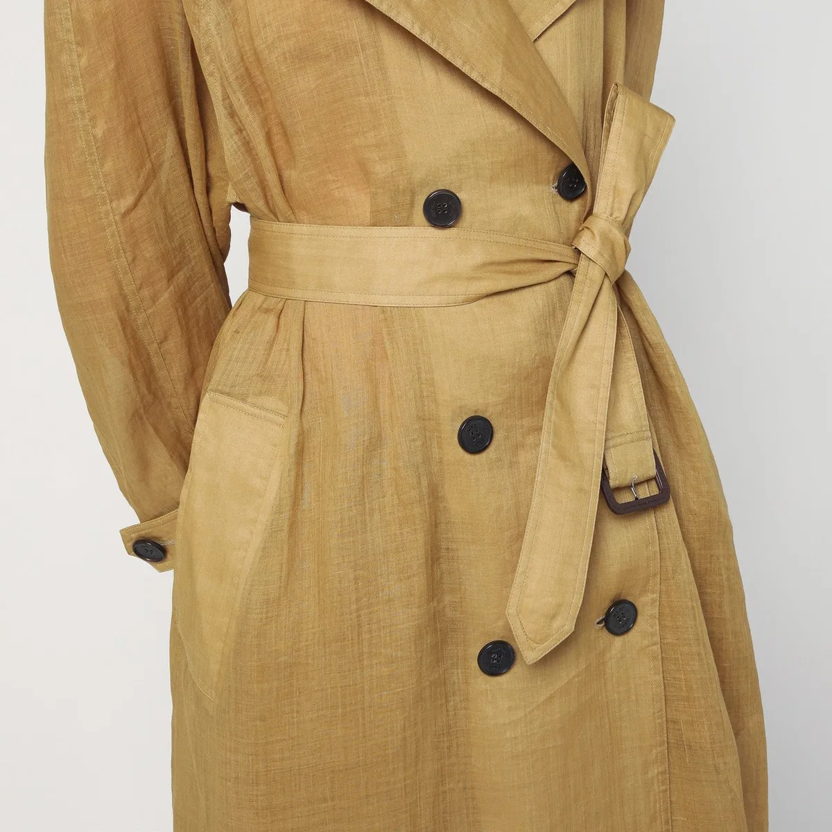 Mkdt studio Double-Breasted Cici Trench Coat In Rami