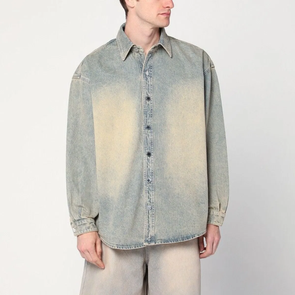 New amsterdam surf association Faded Beige Denim Shirt