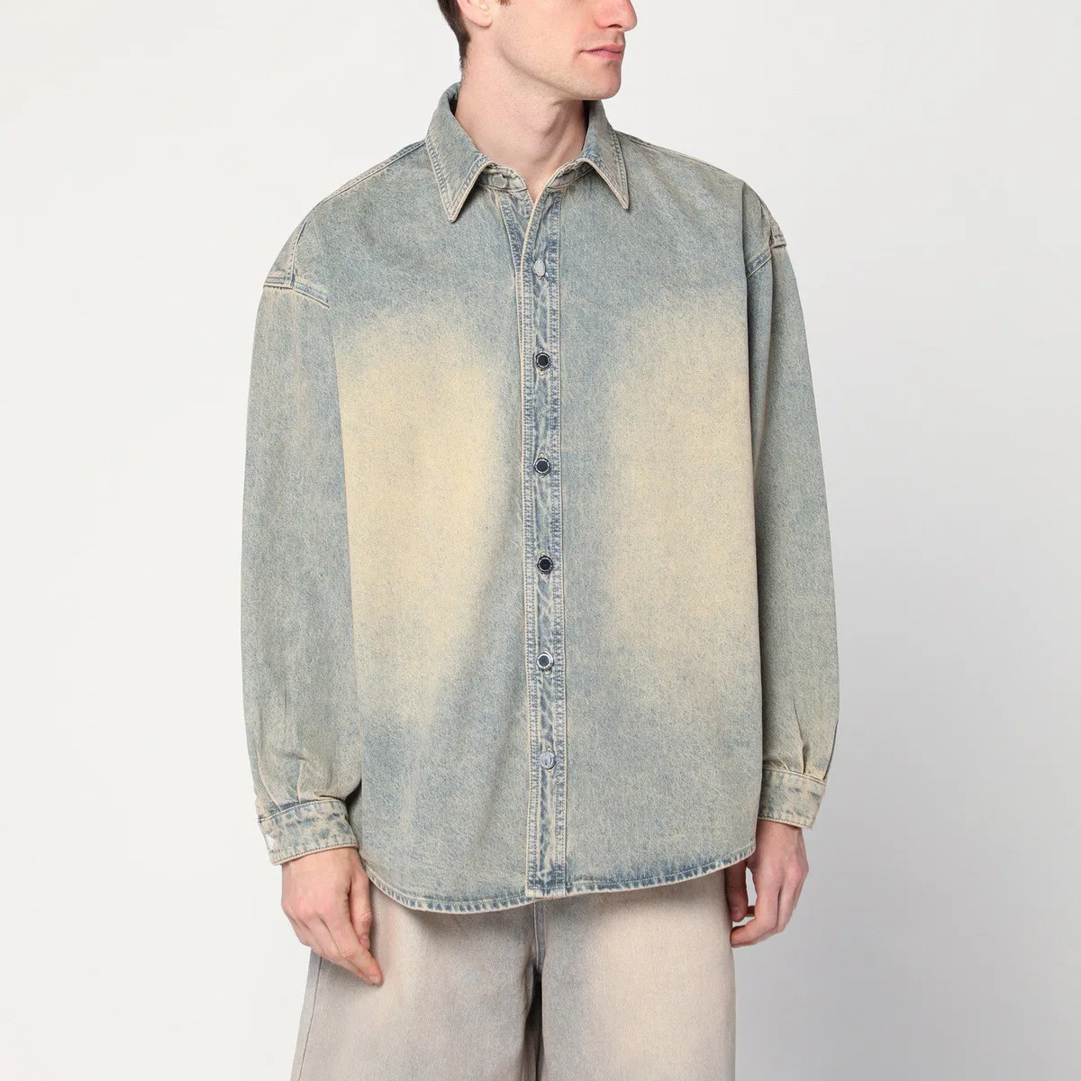 New amsterdam surf association Faded Beige Denim Shirt