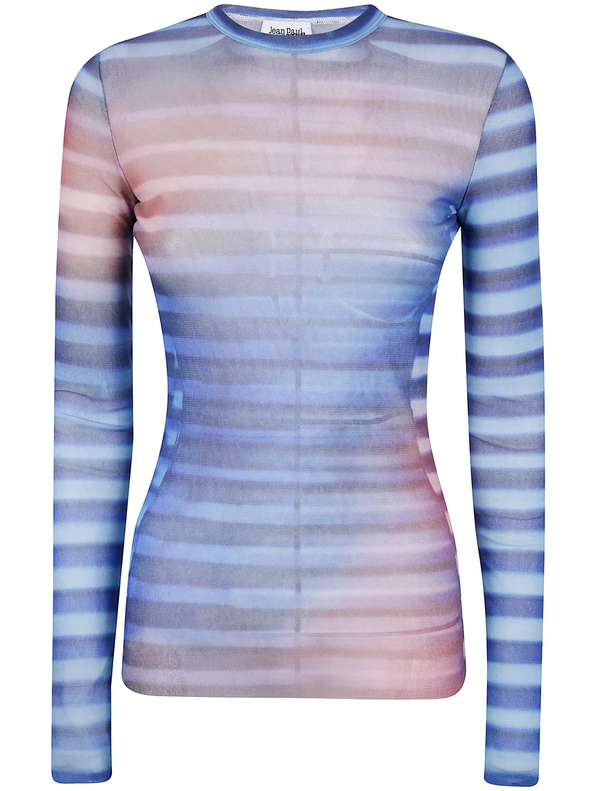 Jean Paul Gaultier Mesh Long Sleeves Top Printed "Air"