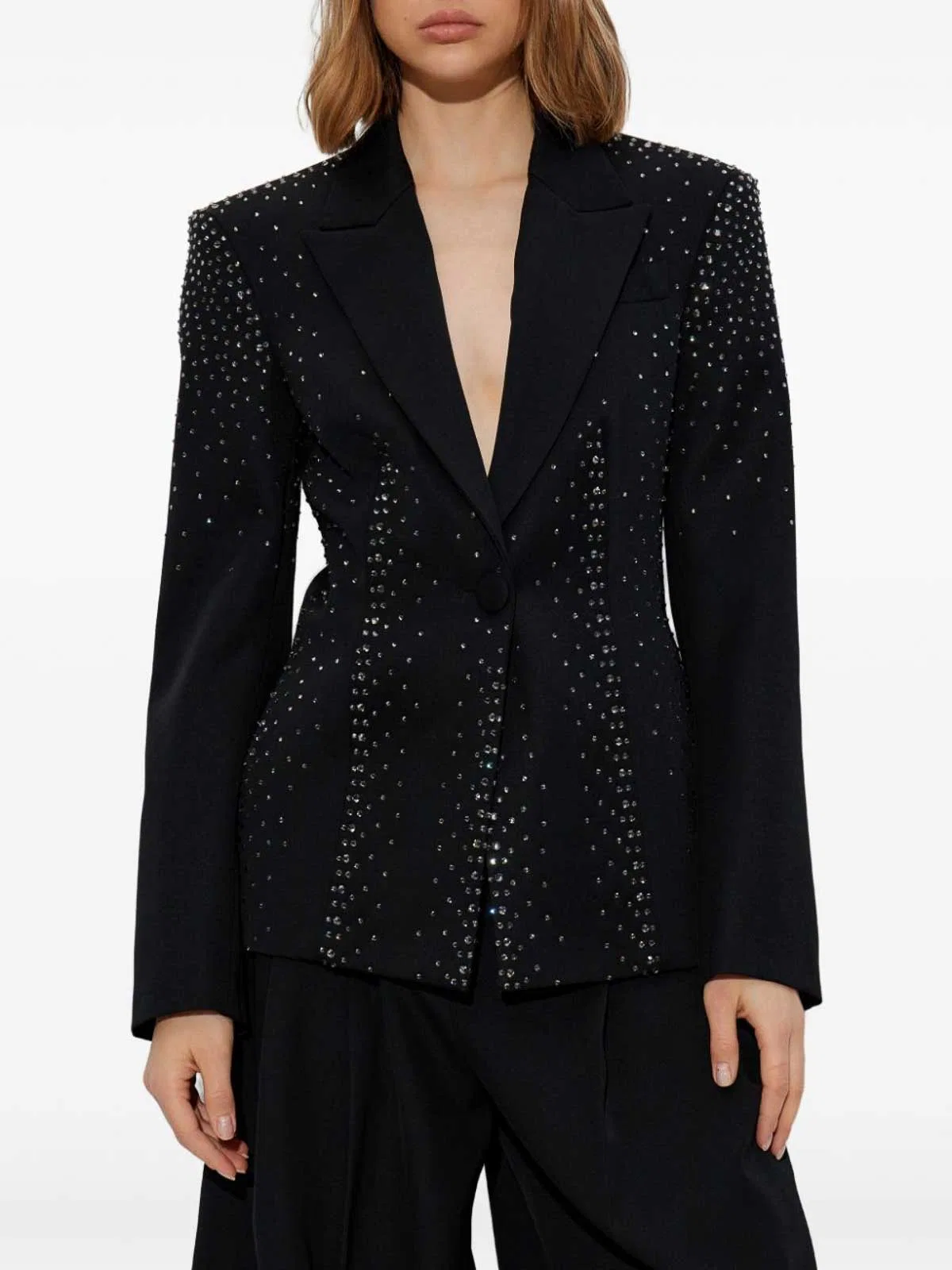 The Attico Black Wool Virgin Wool Blazer