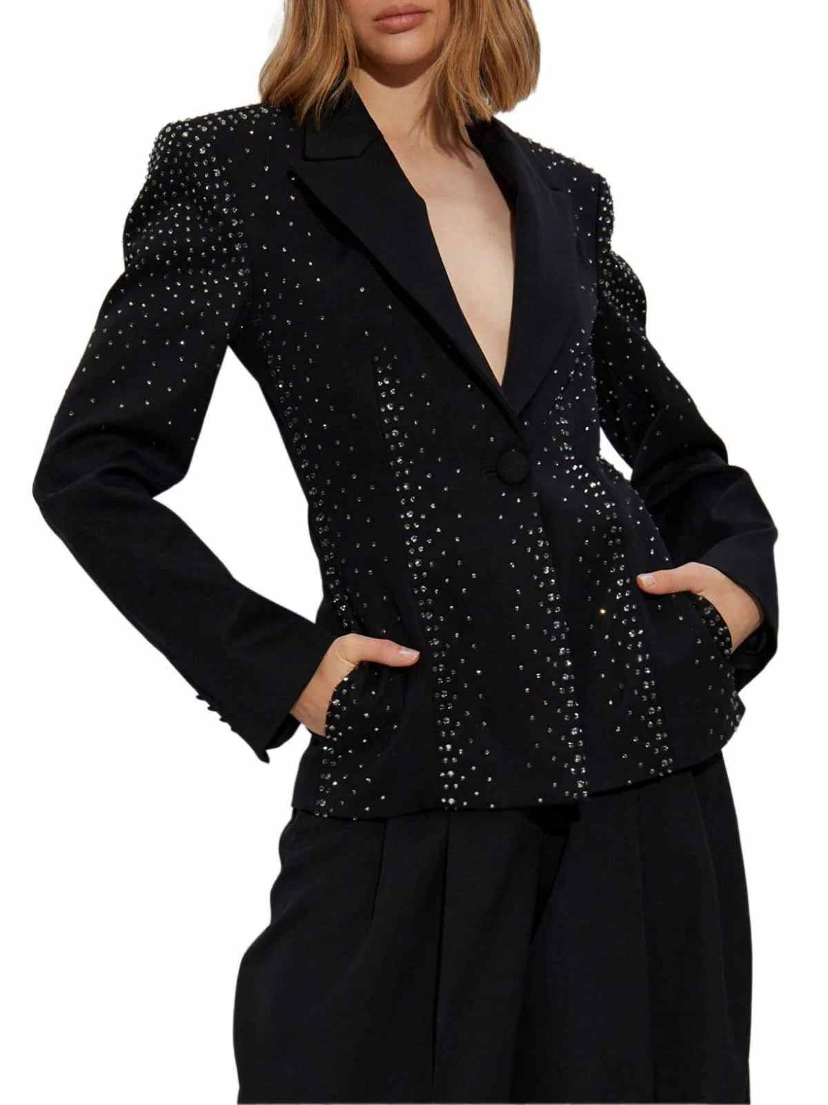 The Attico Black Wool Virgin Wool Blazer