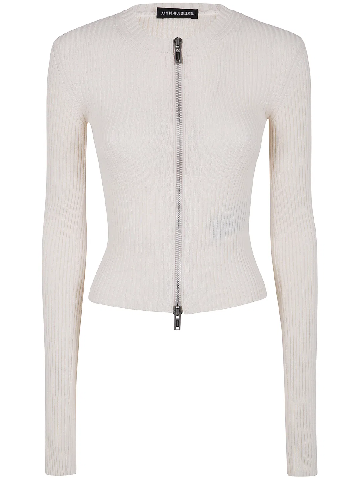 Ann Demeulemeester Terna Cropped Zipped Cardigan Cotton