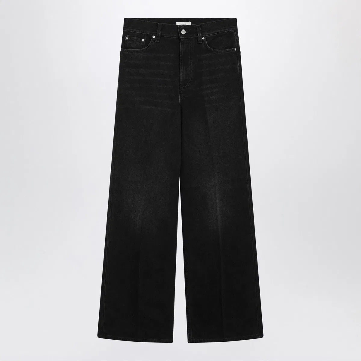 Toteme Black Faded Effect Jeans In Organic Cott