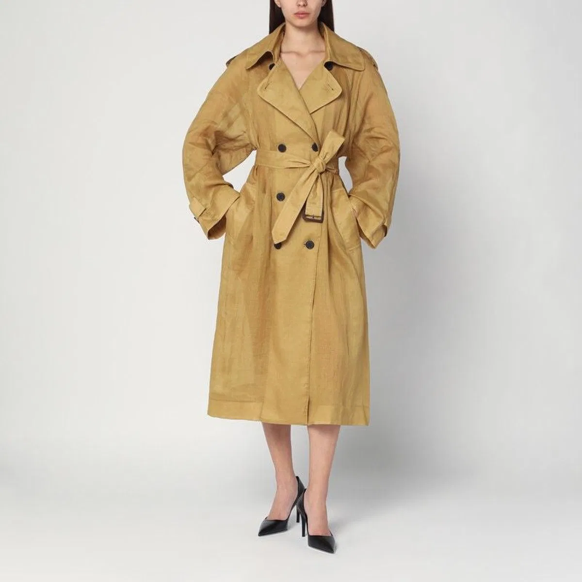 Mkdt studio Double-Breasted Cici Trench Coat In Rami