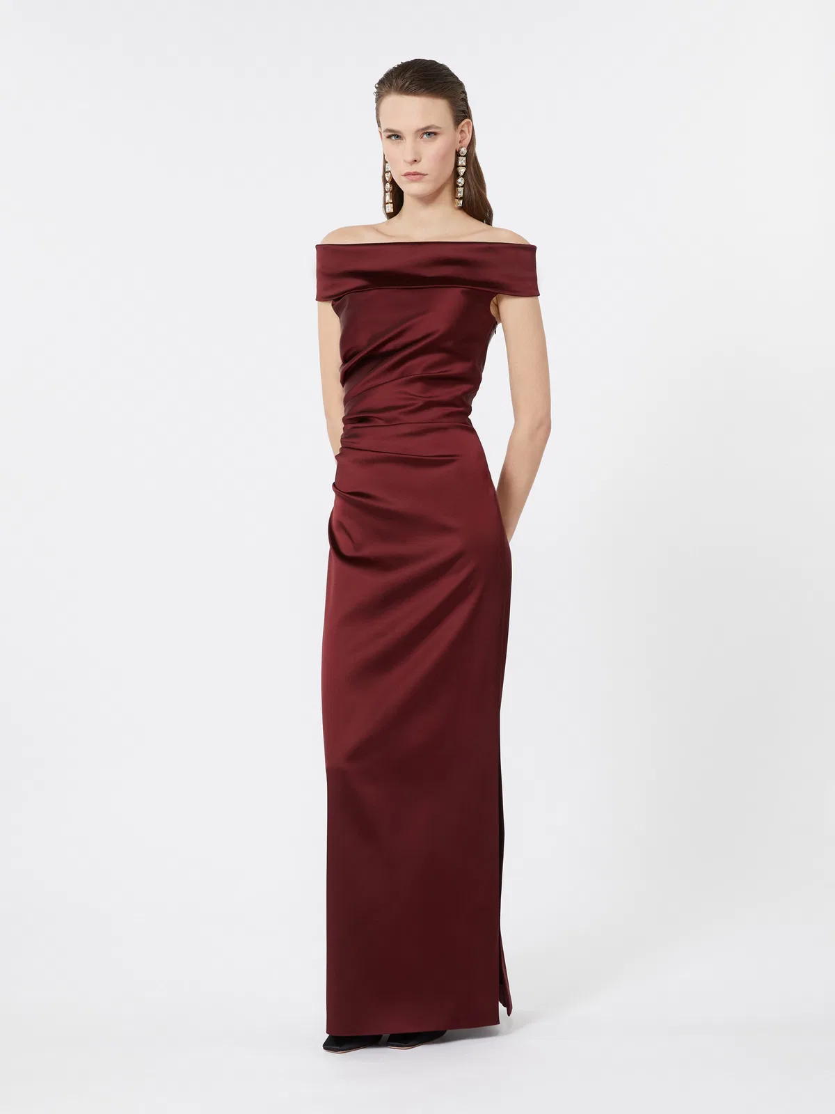 Max mara pianoforte "Opaco" Boat Neck Long Dress