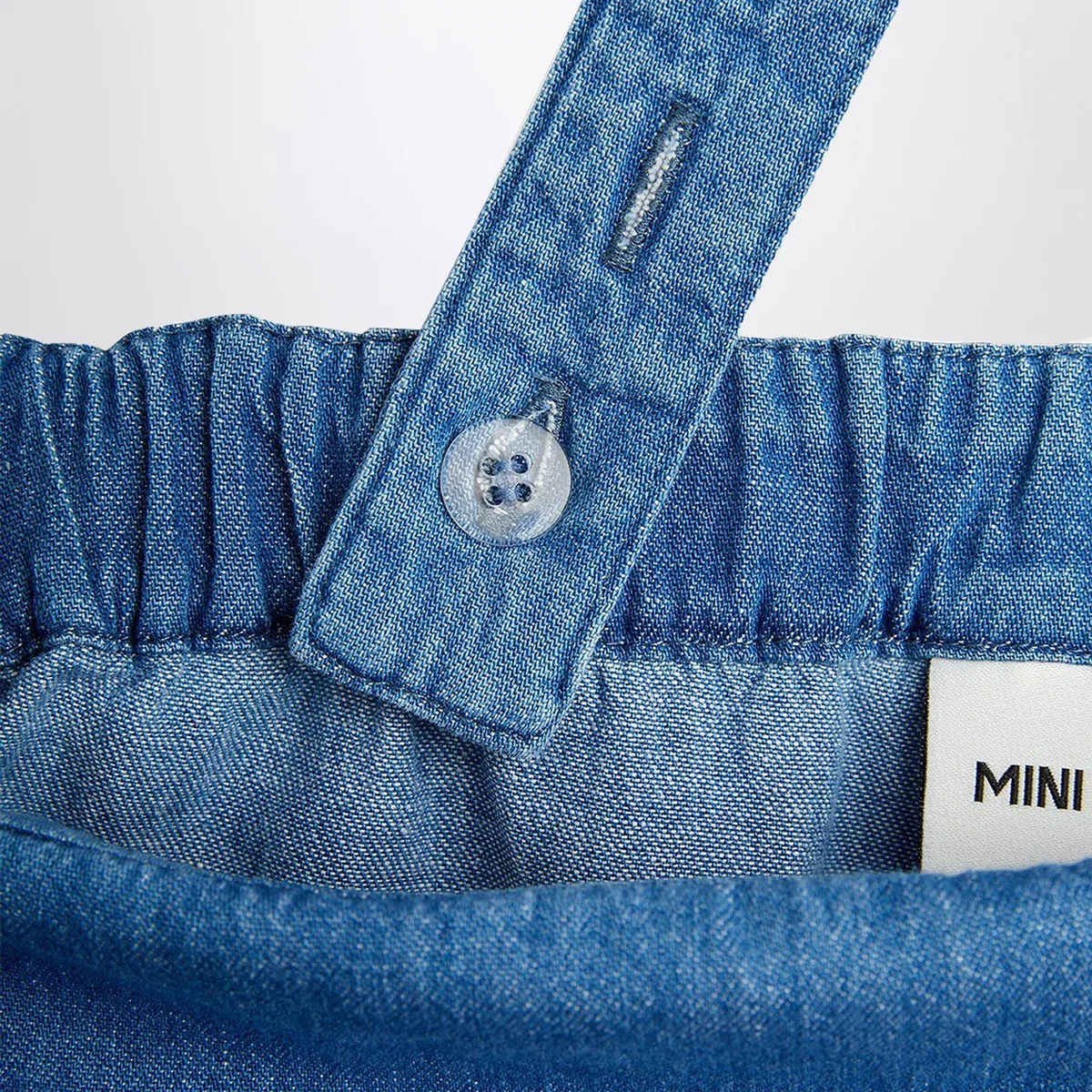 Mini rodini Light Blue Denim Overall With Musical No