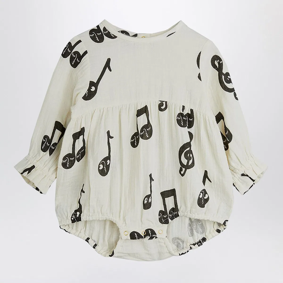 Mini rodini White Bodysuit With Musical Notes