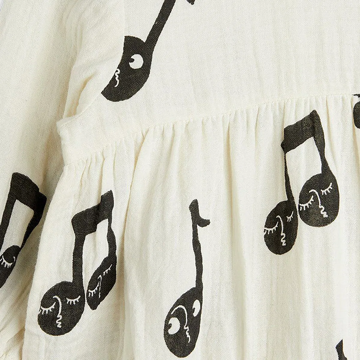 Mini rodini White Bodysuit With Musical Notes