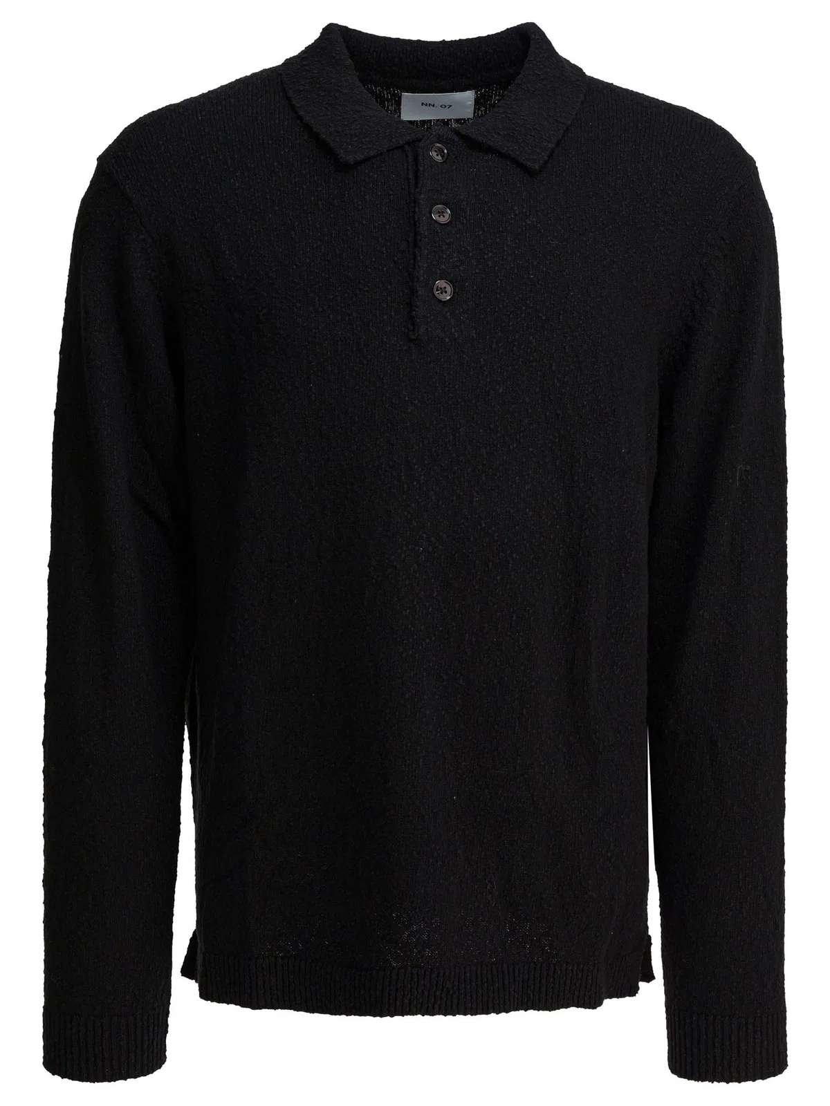 Nn07 Black Cotton Polo Shirt