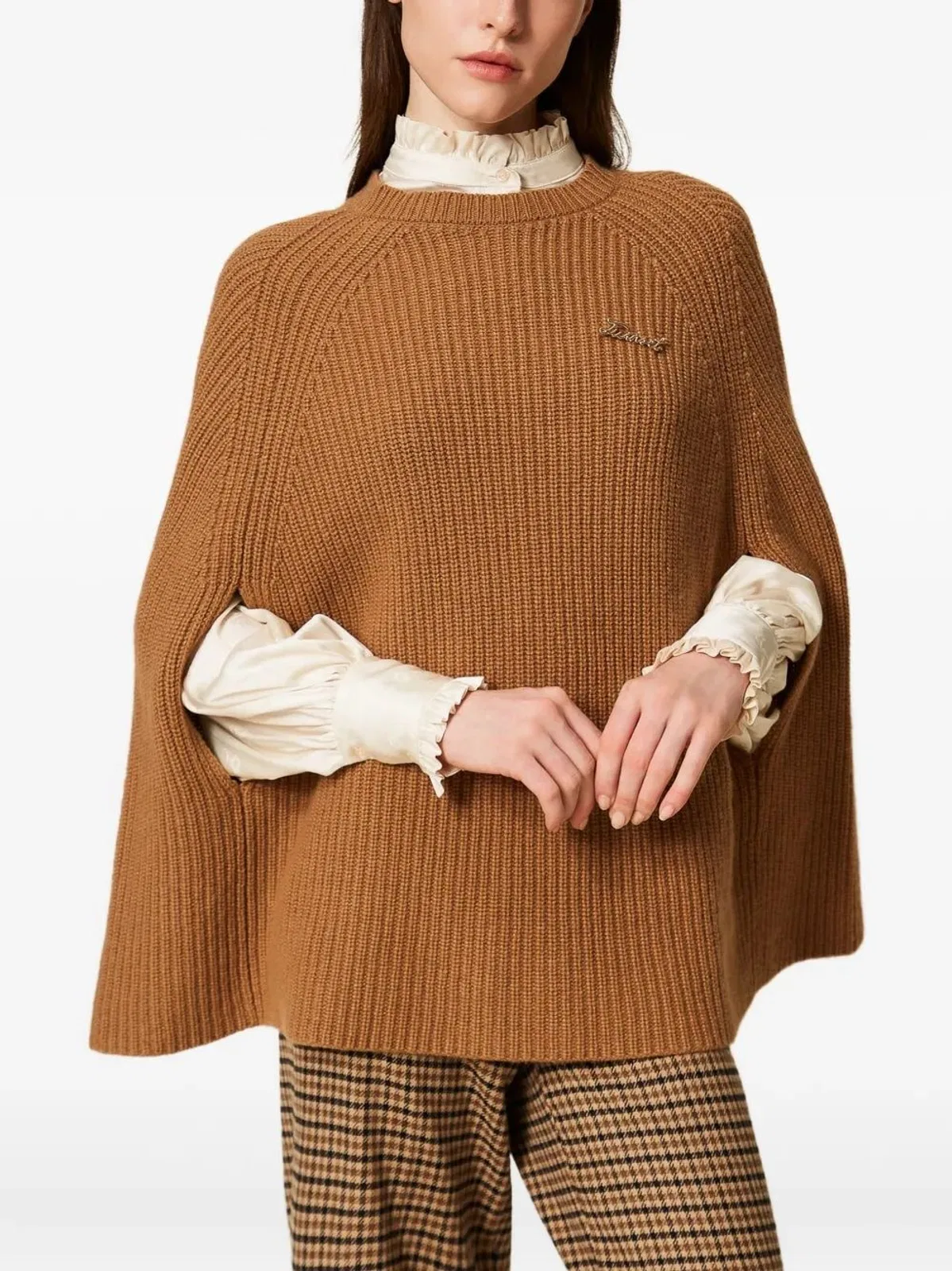 Twin-Set Twinset Ribbed Jewel-Embellished Cape