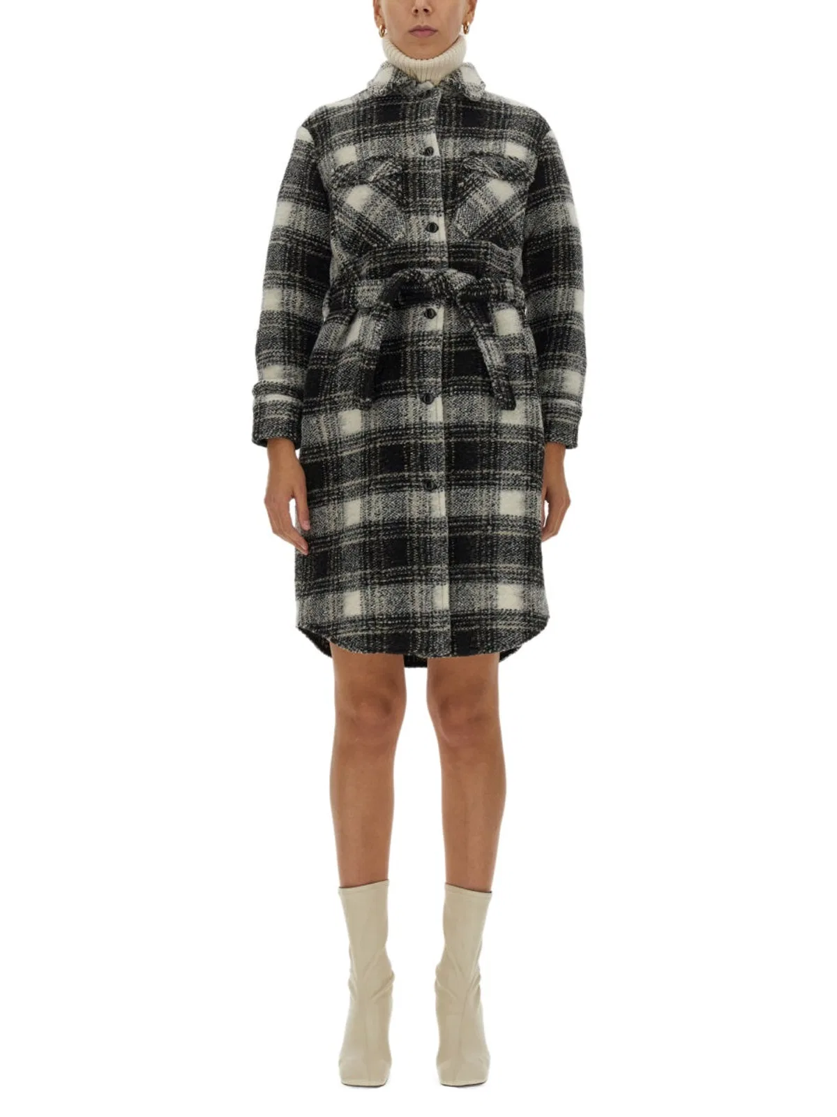 Woolrich Check Print Coat
