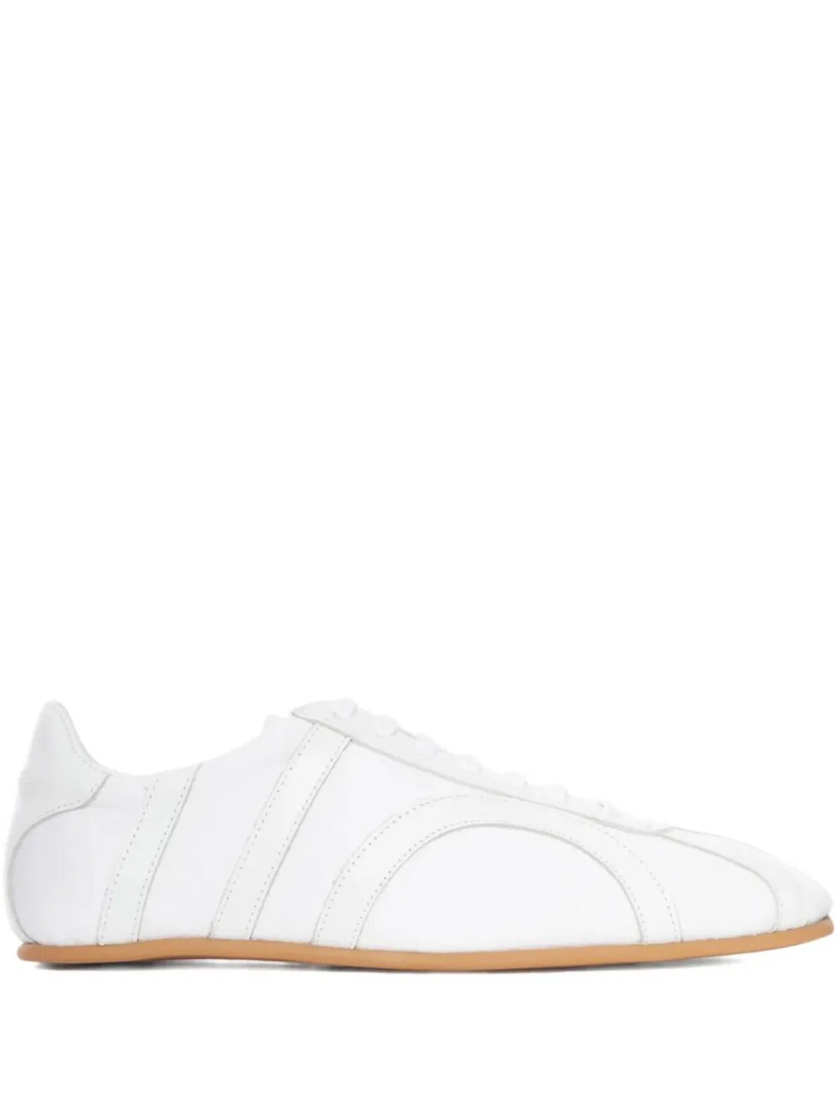 Toteme Leather-Panel Lace-Up Sneakers