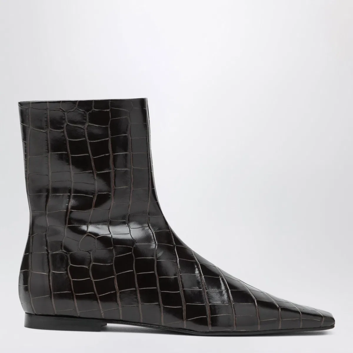 Toteme Brown Crocodileeffect Leather Chelsea Bo