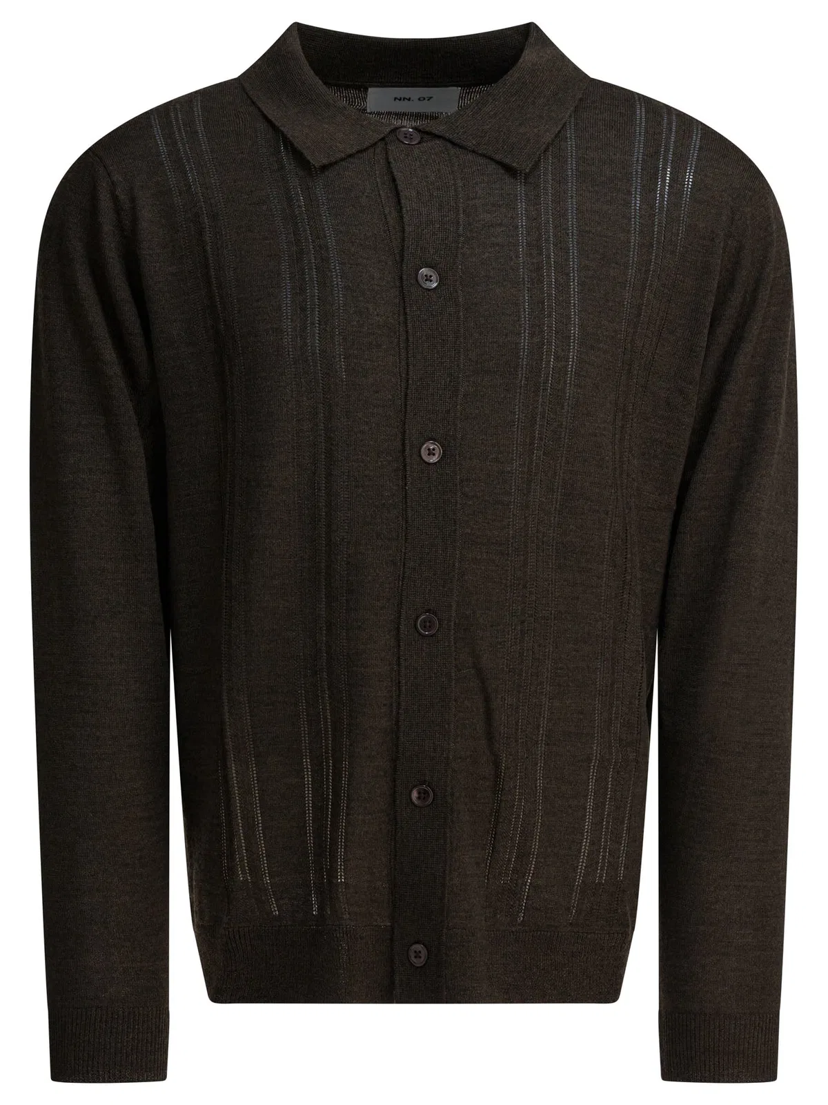Nn07 Brown Wool Acrylic Polo Shirt