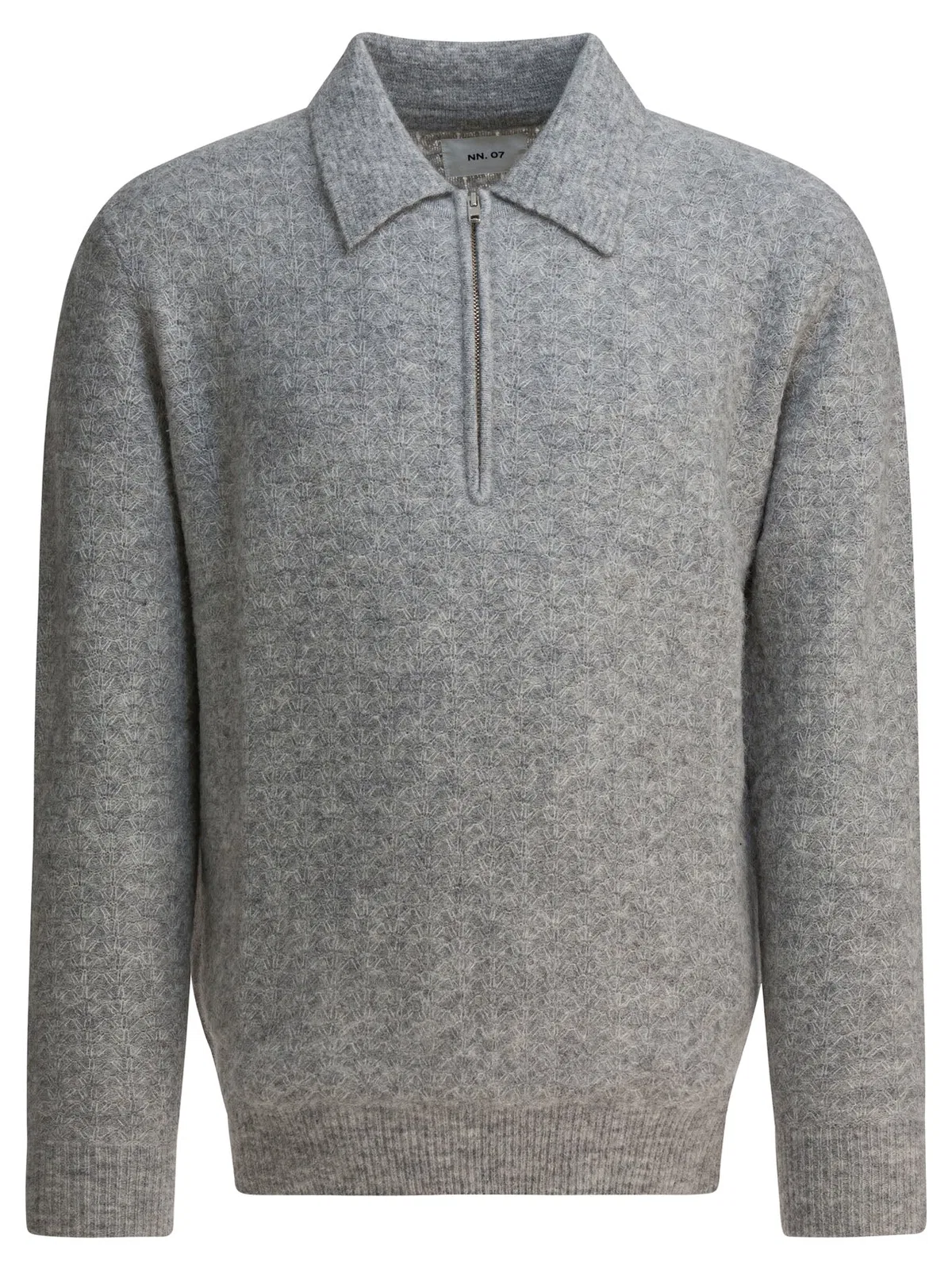 Nn07 Grey Baby Alpaca Blend Polo Shirt