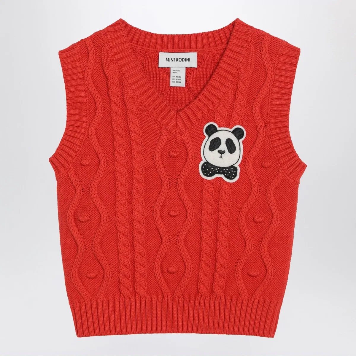 Mini rodini Red Panda Cable Knit Slipover