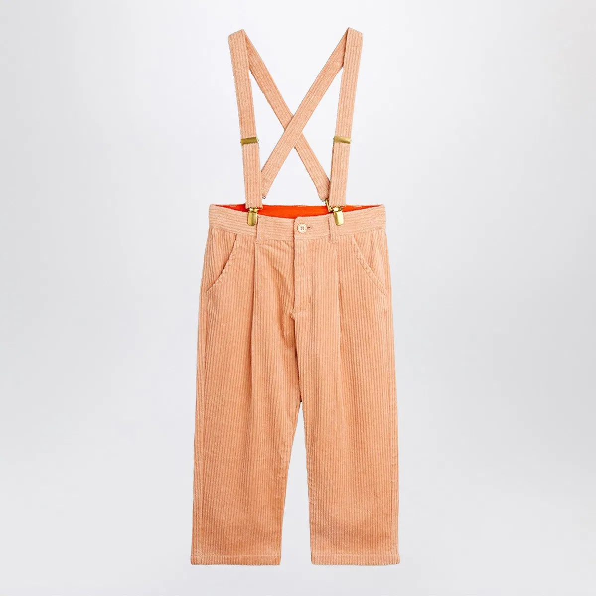 Mini rodini Pink Corduroy Trousers With Suspenders