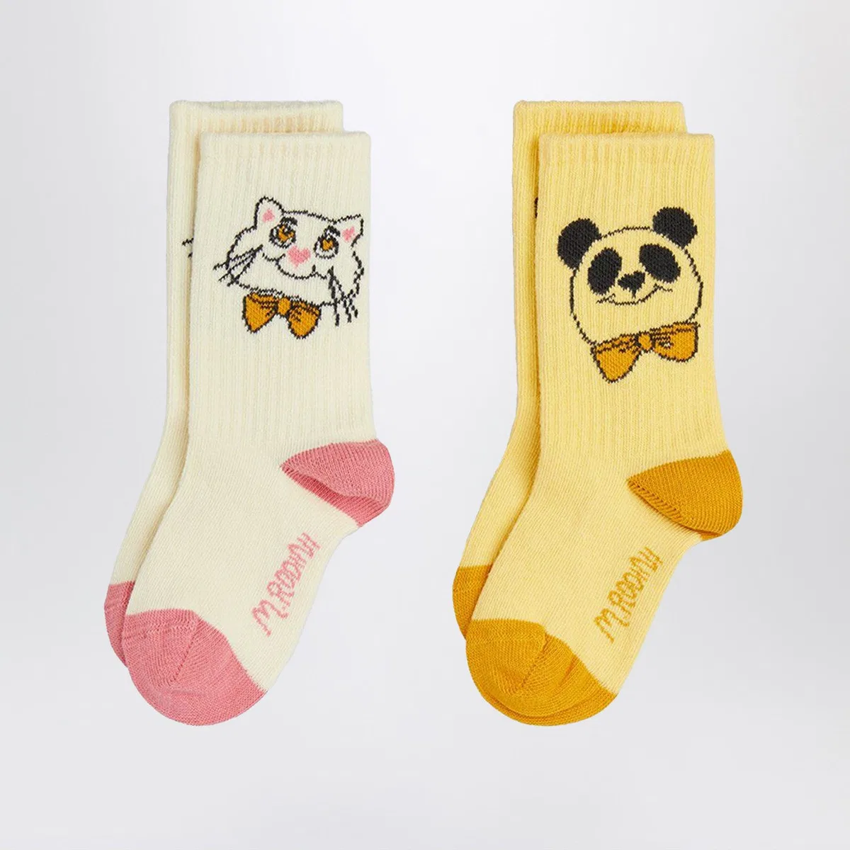 Mini rodini Two Pairs Of Socks With Panda And Cat Mo