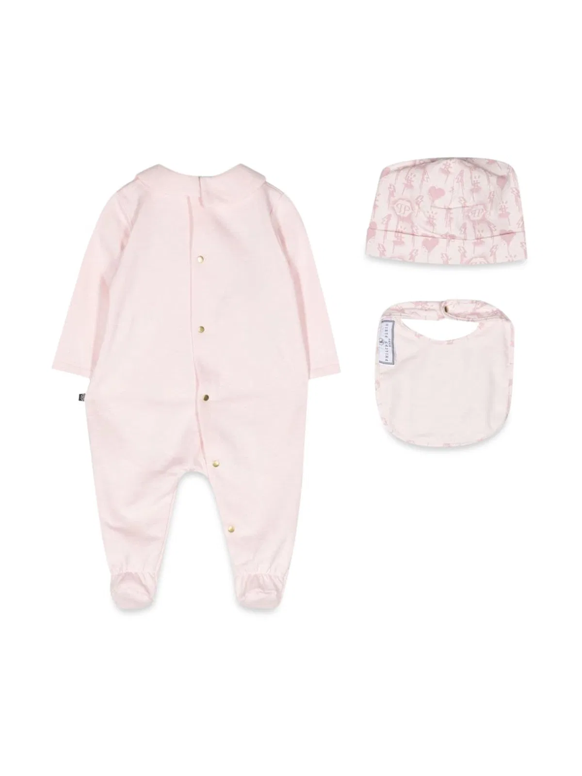 Philipp Plein Romper, Bib And Bonnet