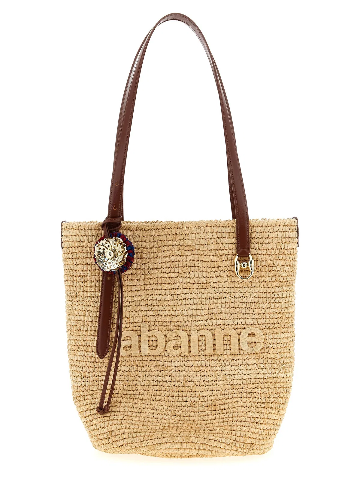 Paco Rabanne 'Natural Raffia Tote Bag' Shopping Bag
