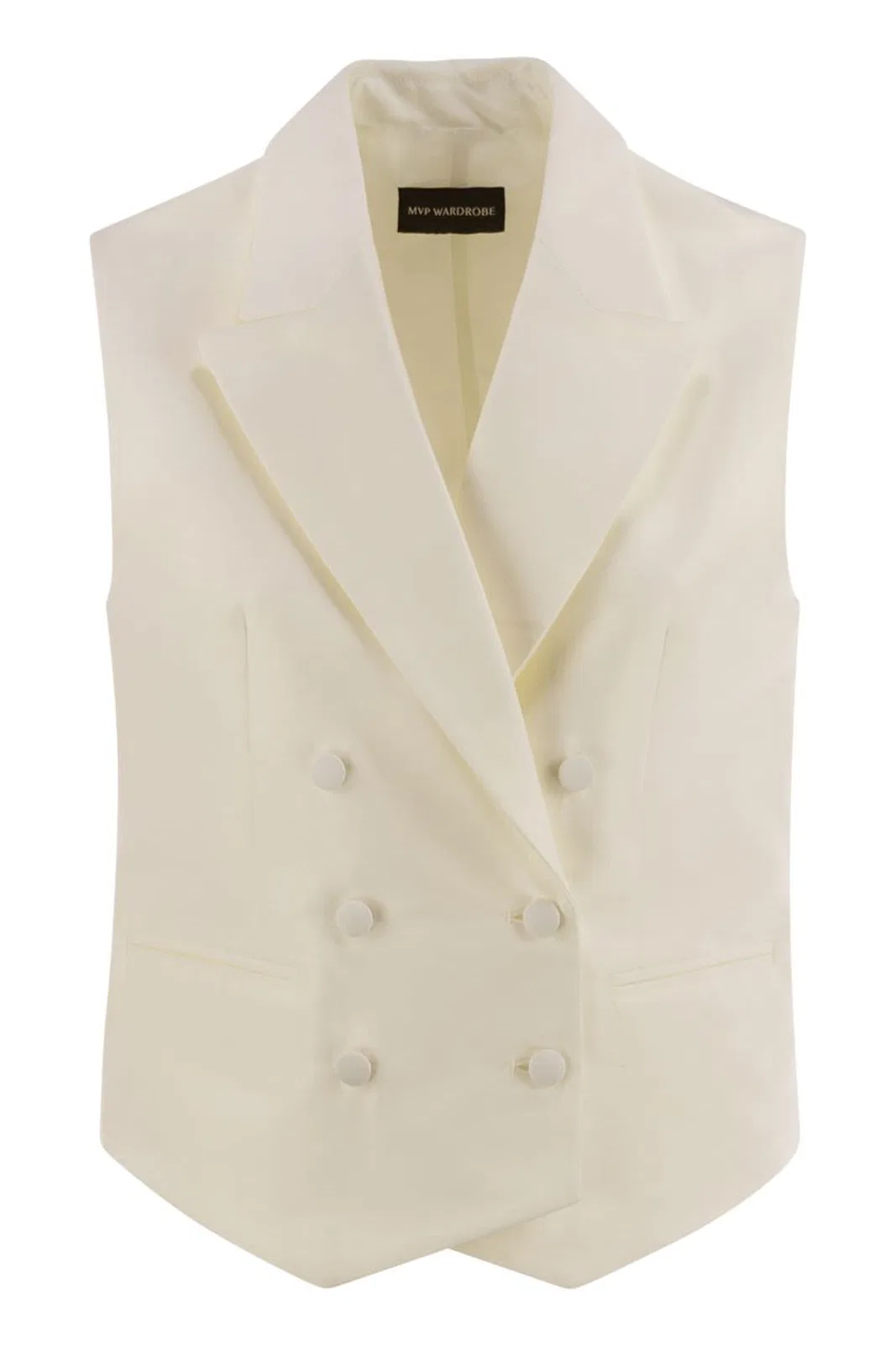 MVP Wardrobe Double-Breasted Cotton And Silk Waistcoa