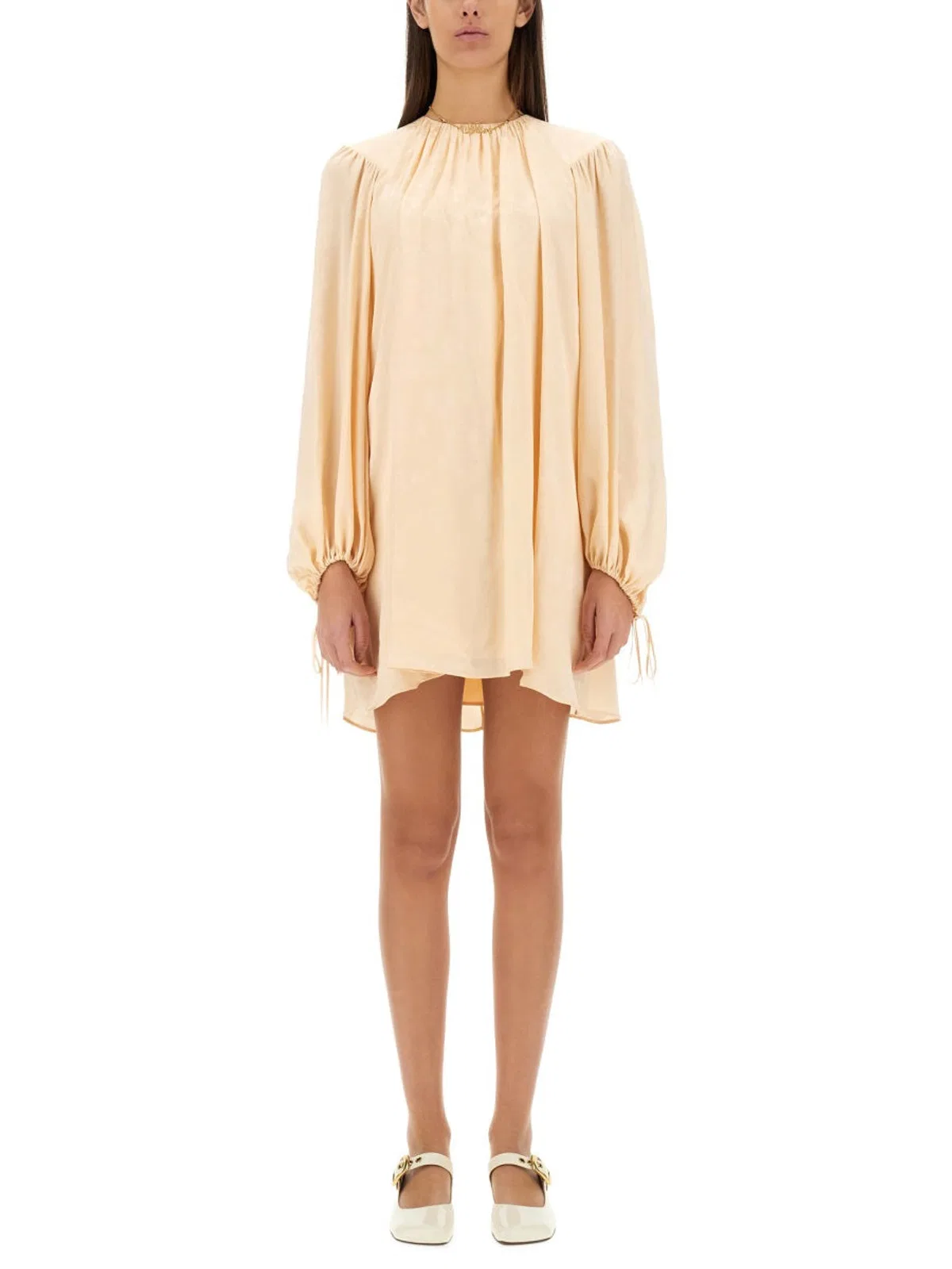 Chloé Silk Shirred Mini Dress